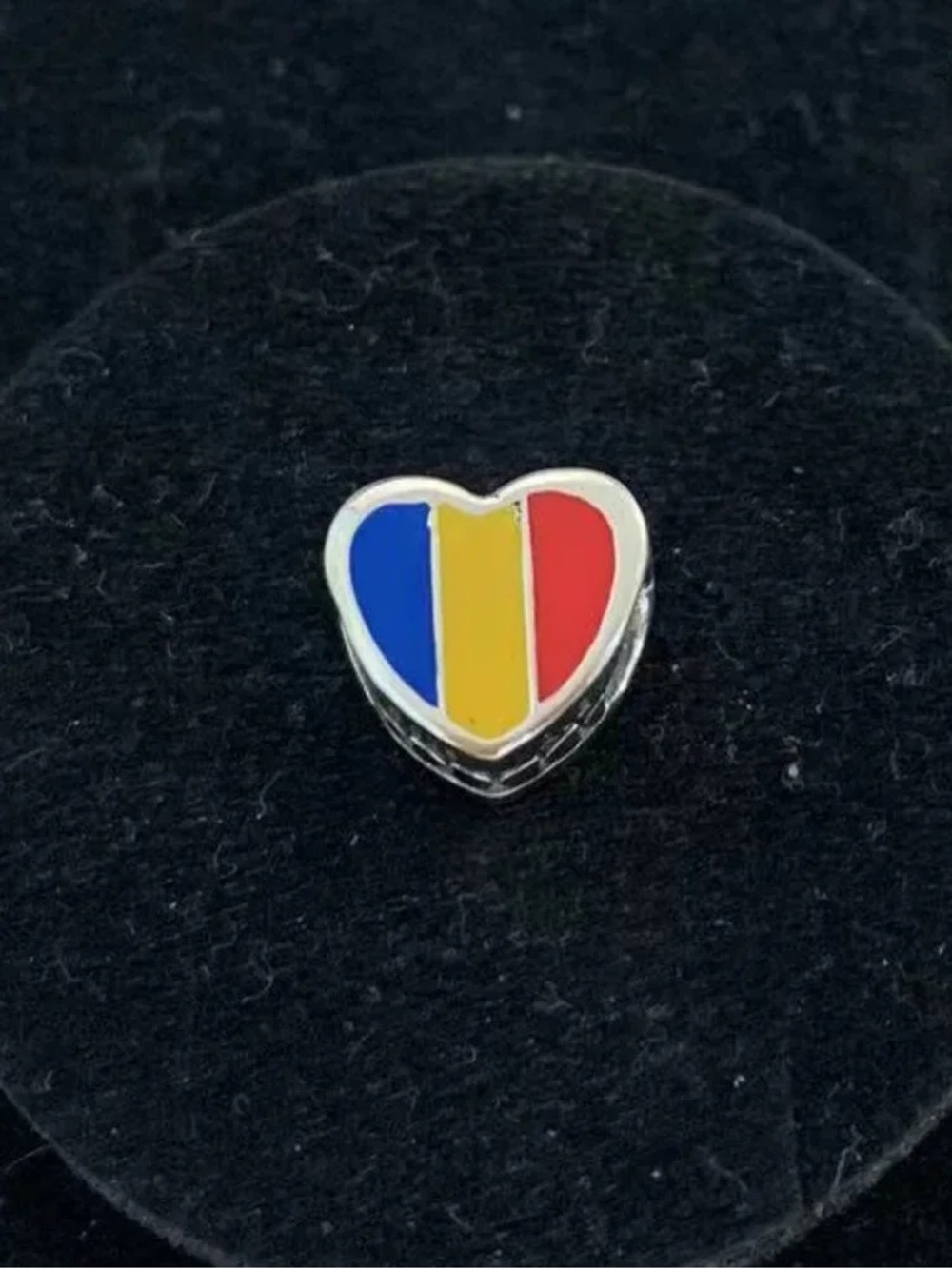 Pandora Heart Enamel Charm in Blue, Yellow & Red
